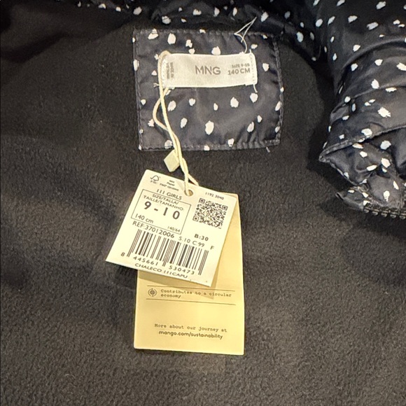 Mango Black and White Kids Puffer Vest - Picture 6 of 6